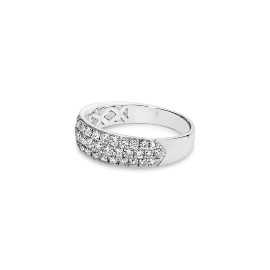 Alternative view of THREE ROW PAVÉ DIAMOND BAND