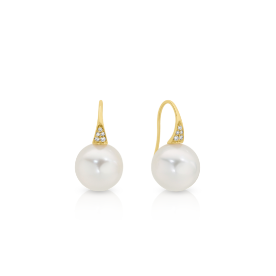 Alternative view of CLUSTER DIAMOND FRENCH HOOK SOUTH SEA PEARL