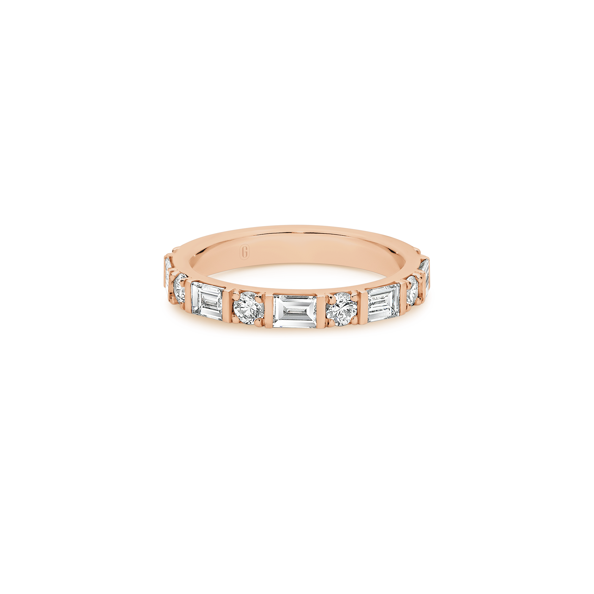 ROUND BRILLIANT CUT BAGUETTE DIAMOND RING - Image 7