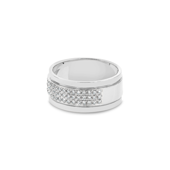 Alternative view of THREE ROW DIAMOND BORDER BAND