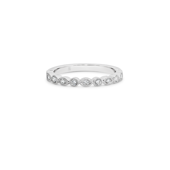 MILGRAIN ALTERNATING DIAMOND BAND