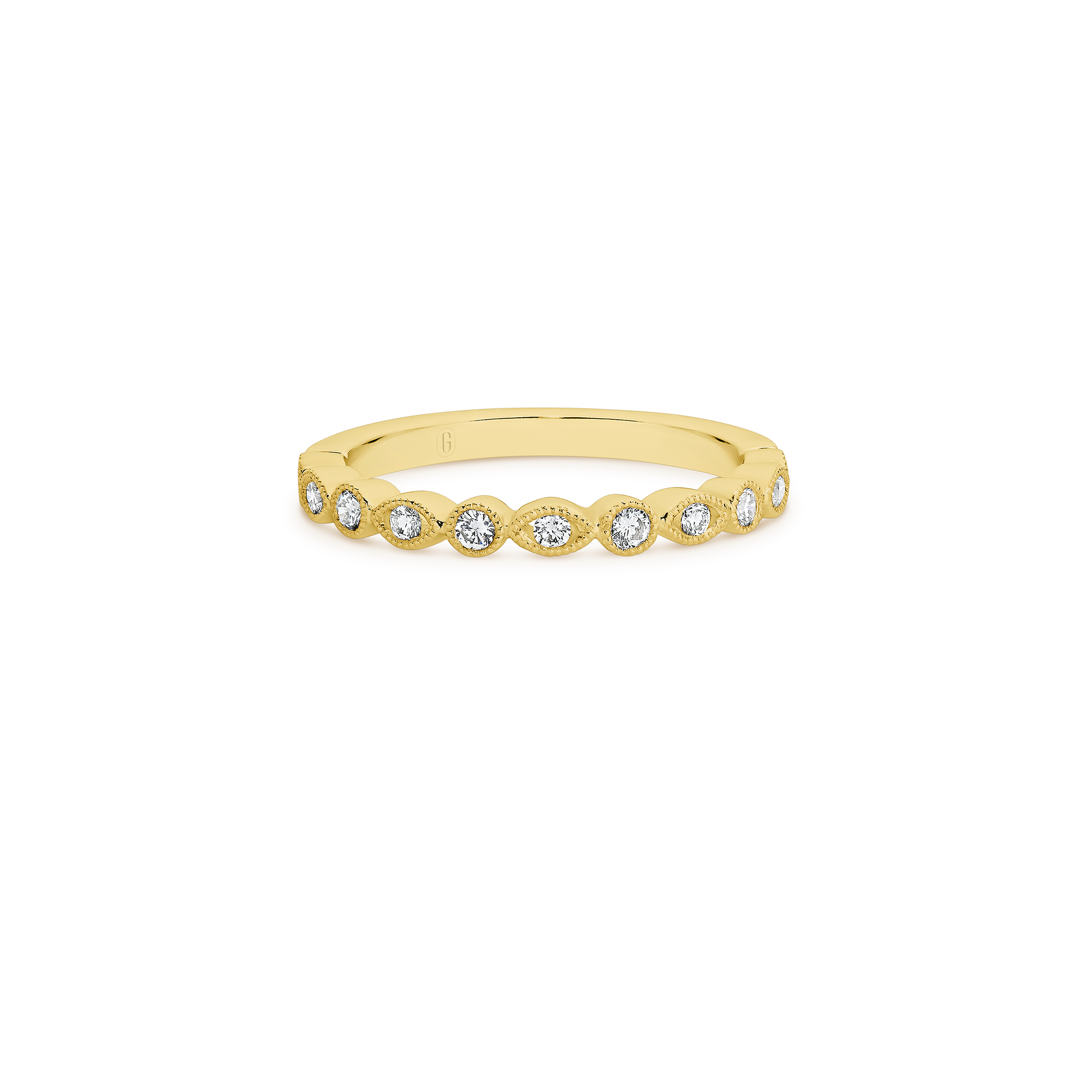 MILGRAIN ALTERNATING DIAMOND BAND - Image 4