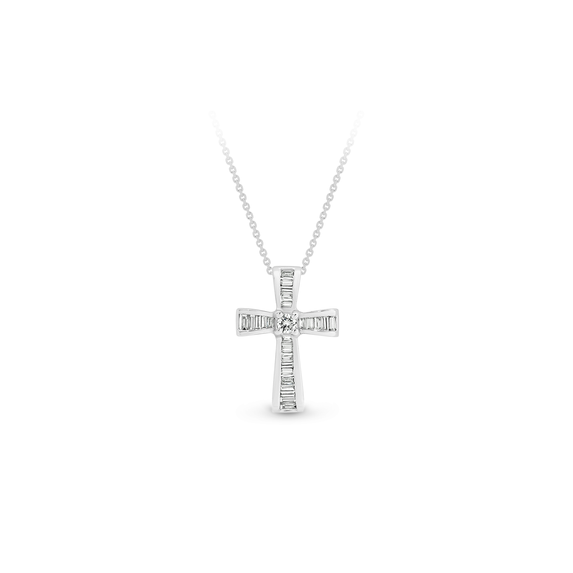 BAGUETTE DIAMOND CROSS PENDANT