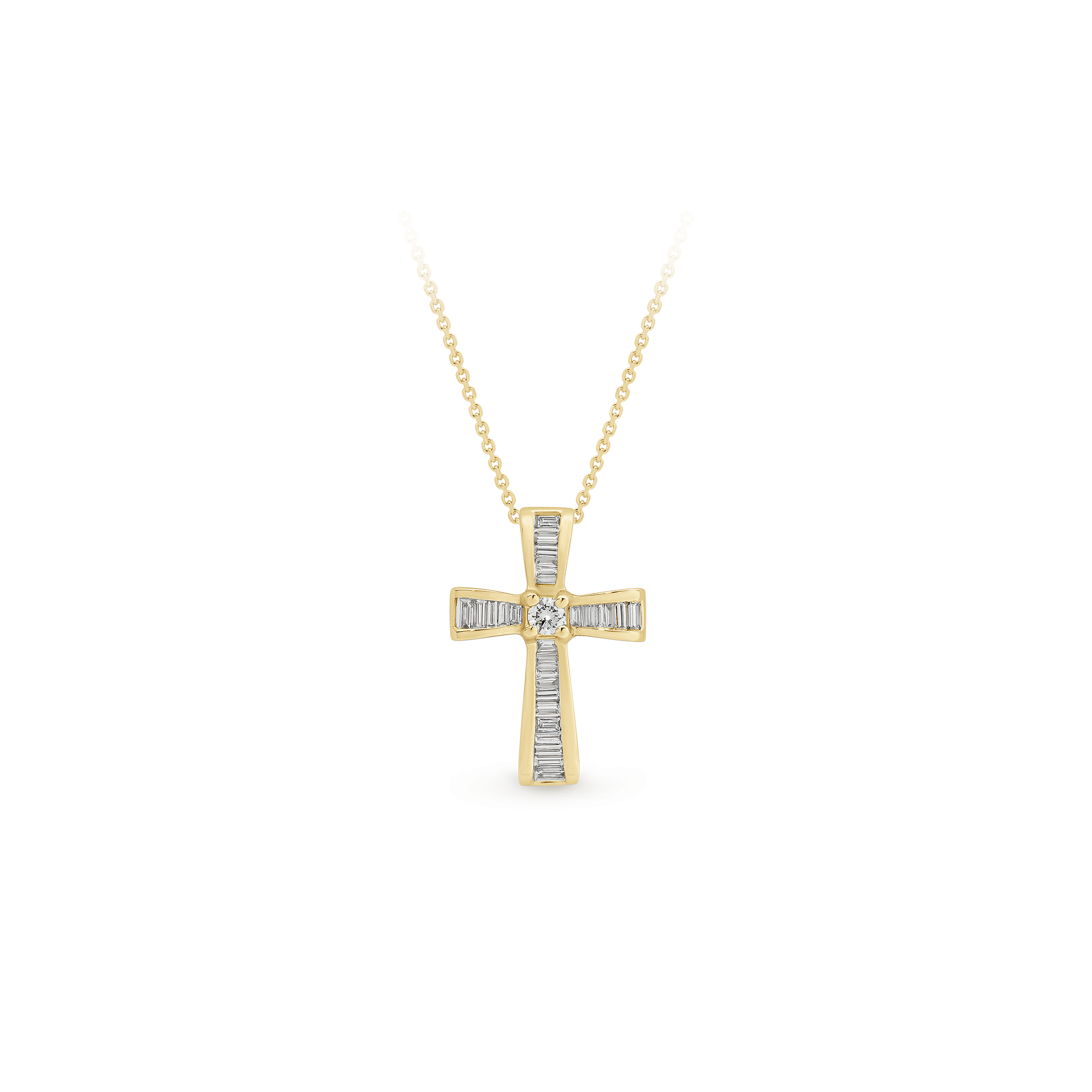 BAGUETTE DIAMOND CROSS PENDANT - Image 2