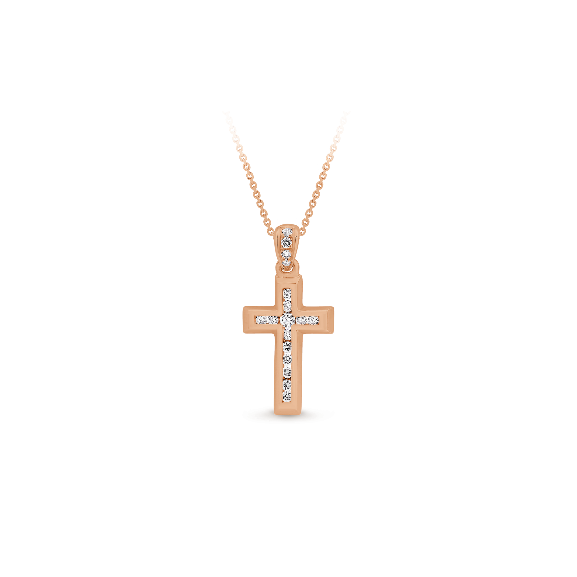 CHANNEL DIAMOND CROSS PENDANT - Image 3