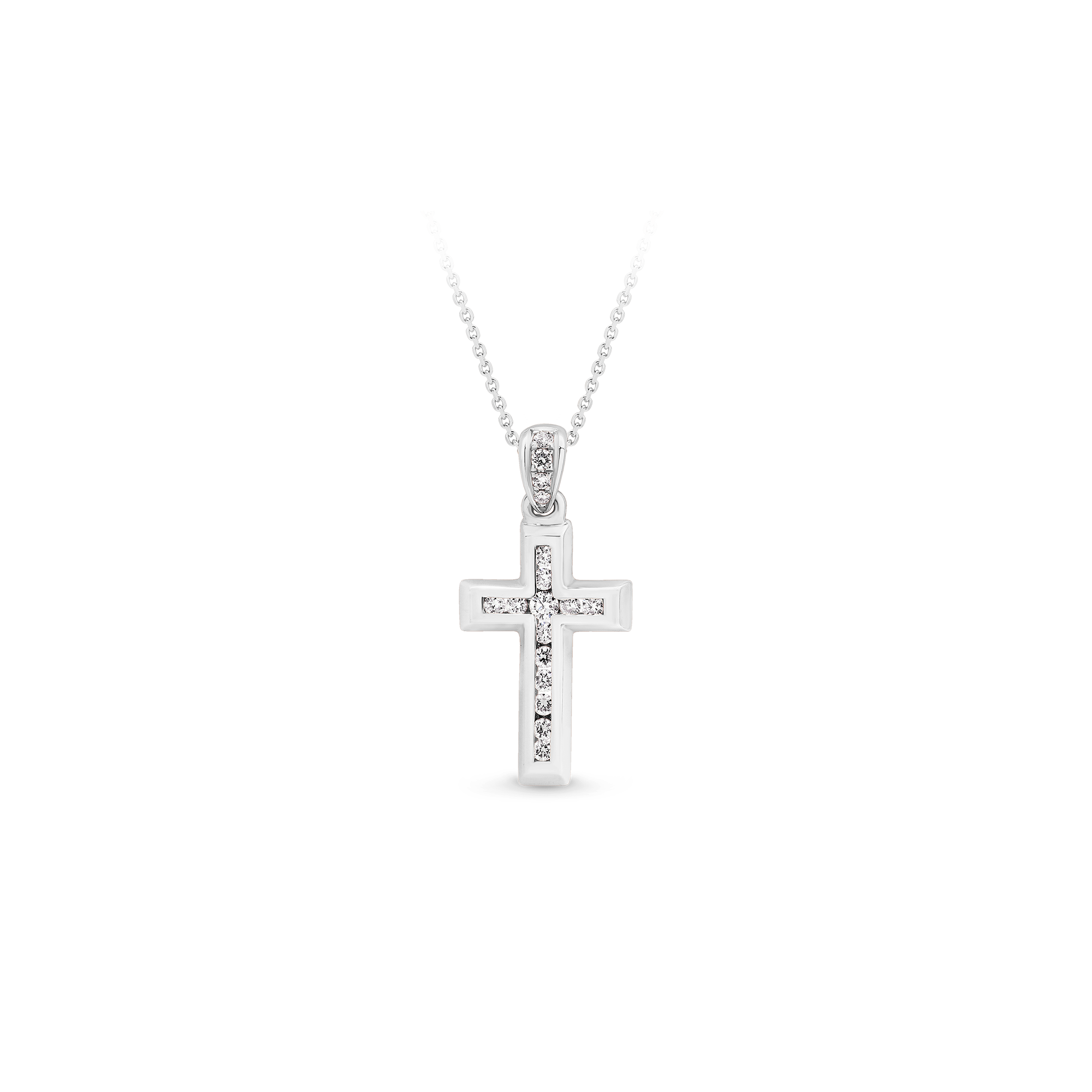 CHANNEL DIAMOND CROSS PENDANT
