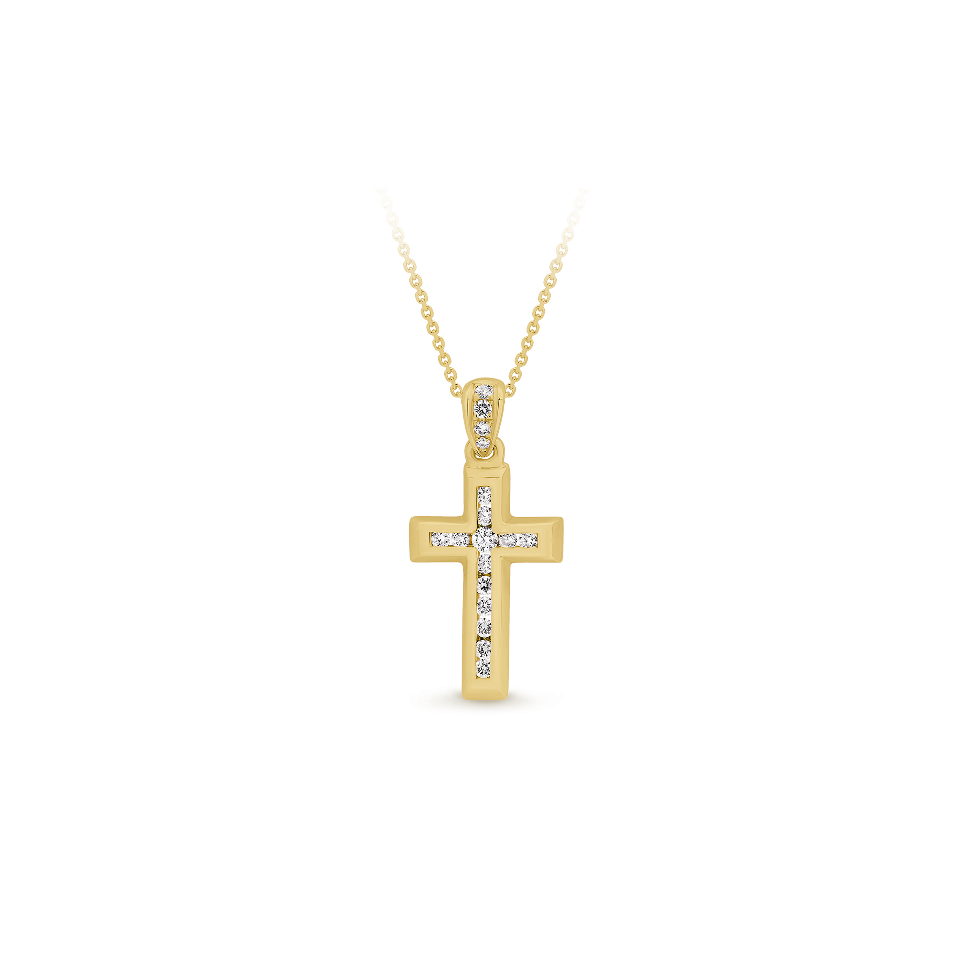 CHANNEL DIAMOND CROSS PENDANT - Image 2