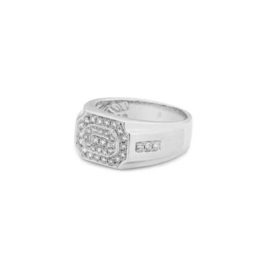 Alternative view of GEOMETRIC DIAMOND SIGNET RING