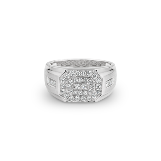GEOMETRIC DIAMOND SIGNET RING