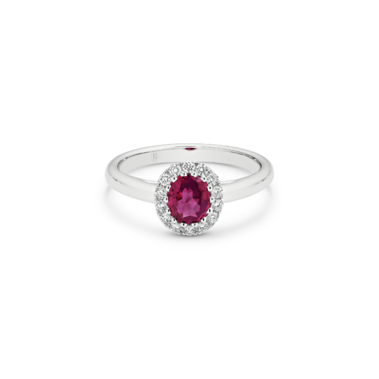 RUBY HALO DIAMOND RING