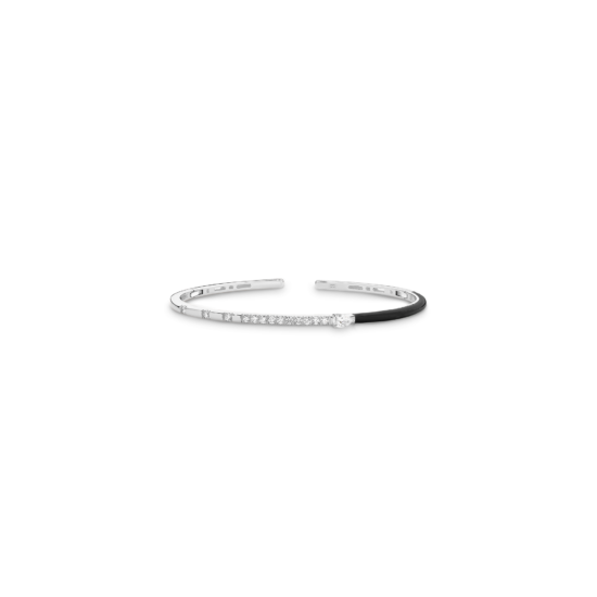 BLACK ENAMEL DIAMOND BANGLE