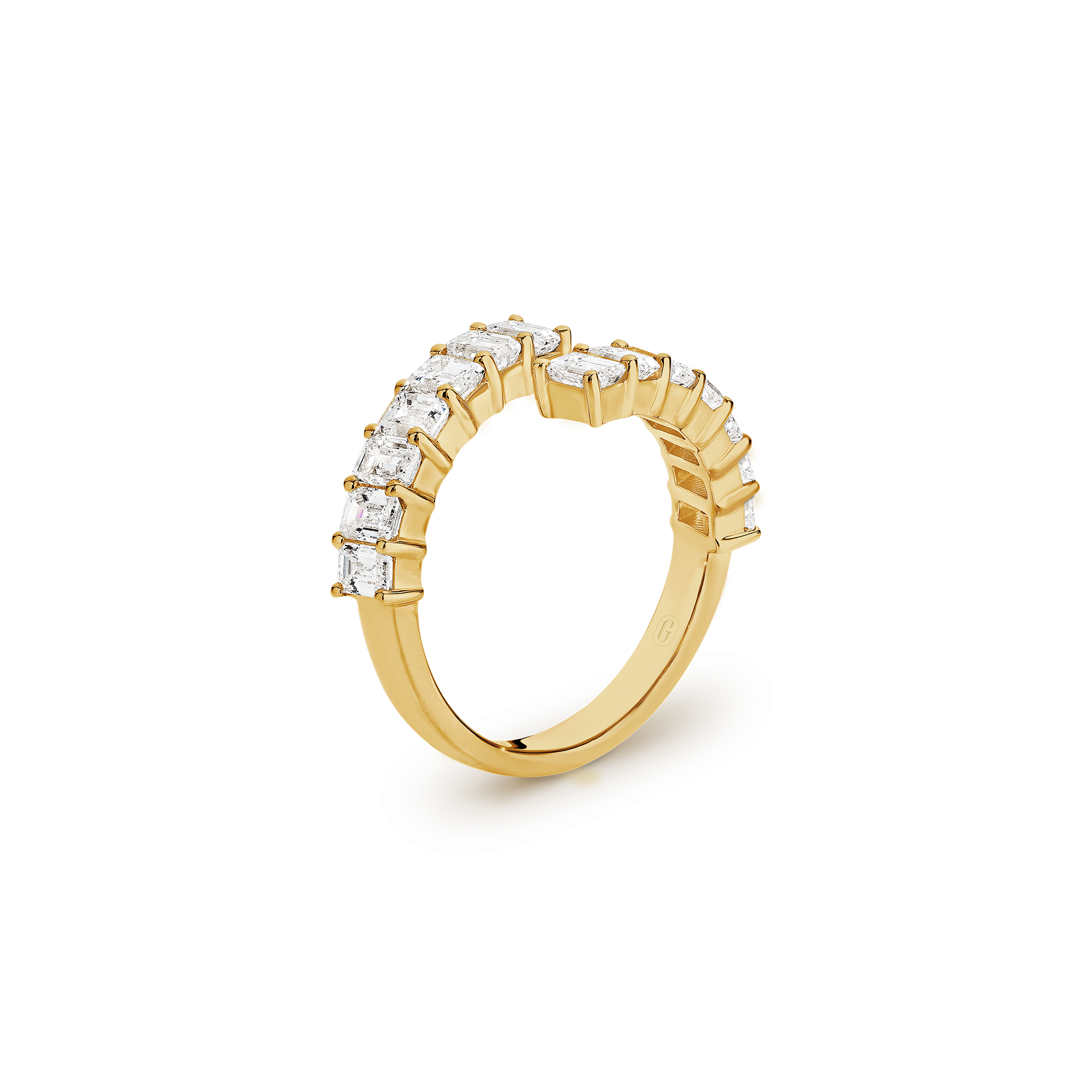 TWIRL EMERALD CUT DIAMOND BAND - Image 6