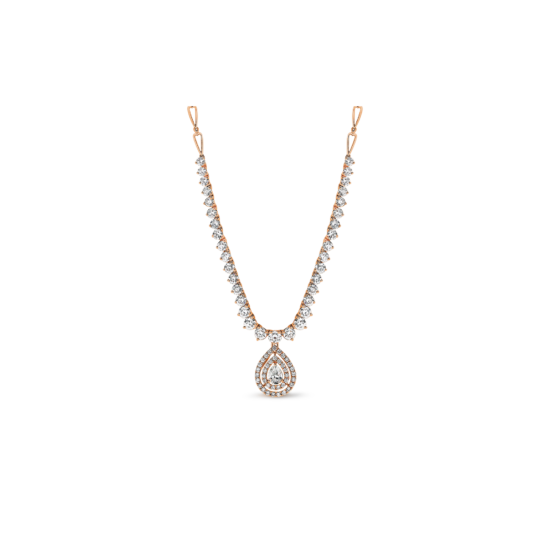 Alternative view of PEAR SOLITAIRE DIAMOND COLLIER