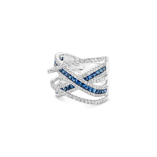 Alternative view of FANCY SAPPHIRE DIAMOND RING