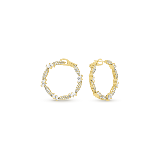 Alternative view of FANCY CIRCLE DIAMOND HOOP