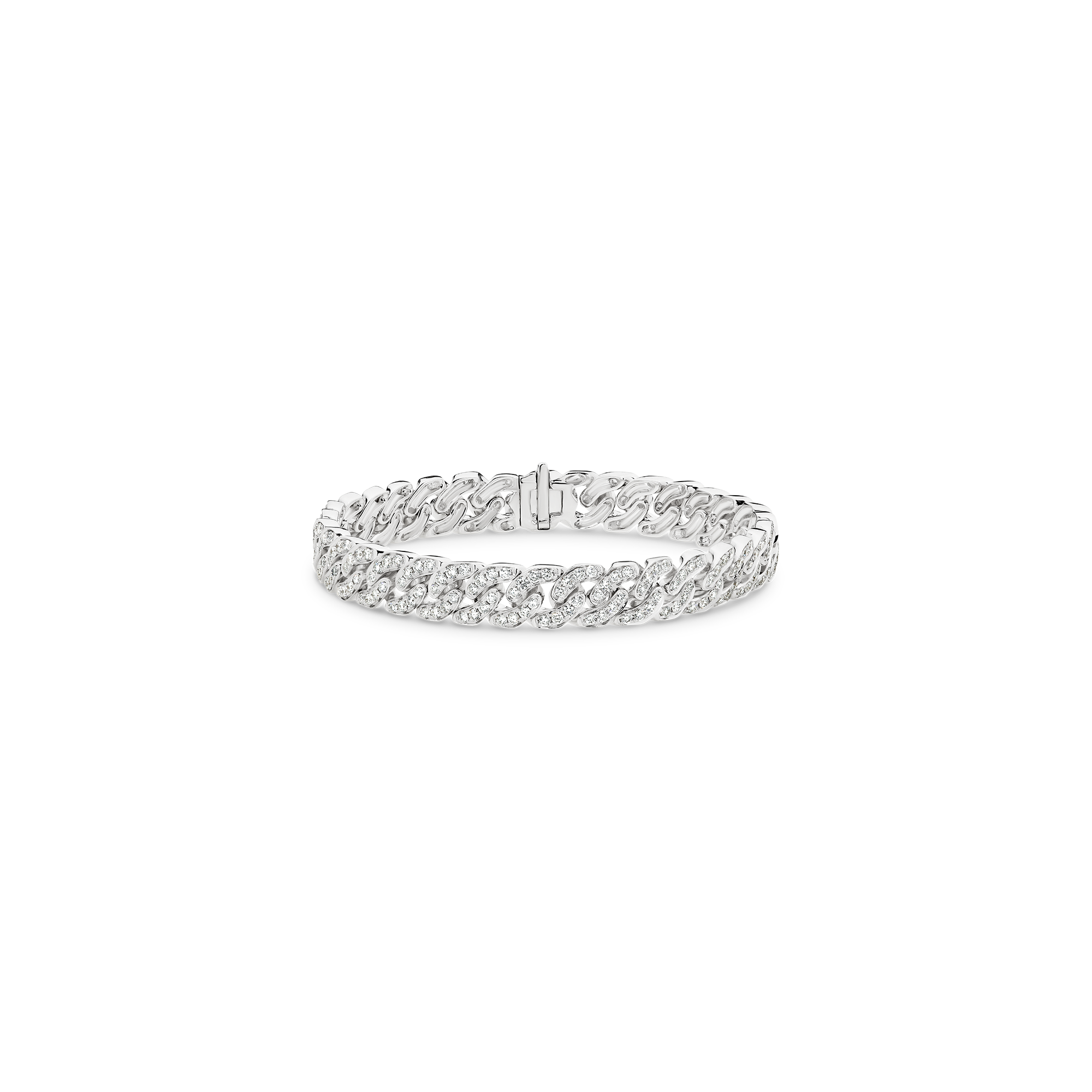 WIDE DIAMOND CURB BRACELET