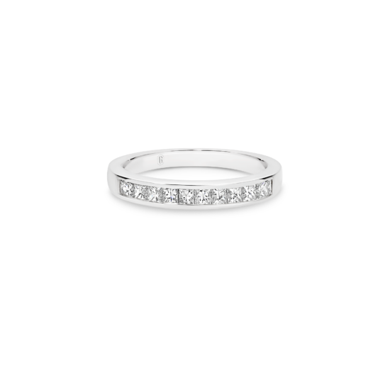 CHANNEL PRINCESS CUT DIAMOND BAND