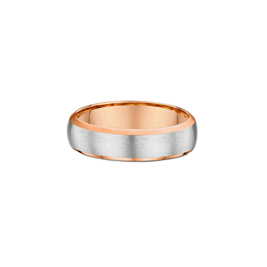 Alternative view of TWO-TONE DOME MEN'S WEDDING BAND
