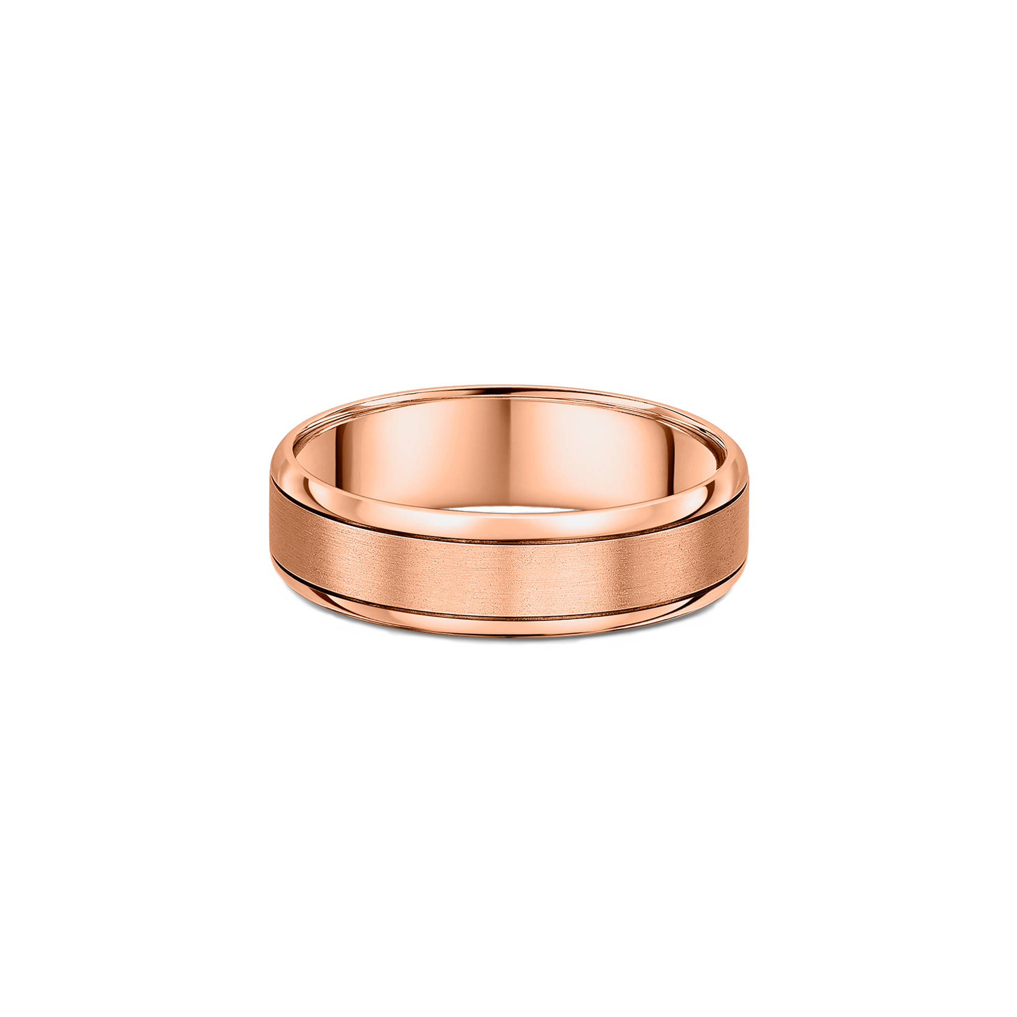 BRUSHED CENTRE MEN'S WEDDING BAND - Image 3