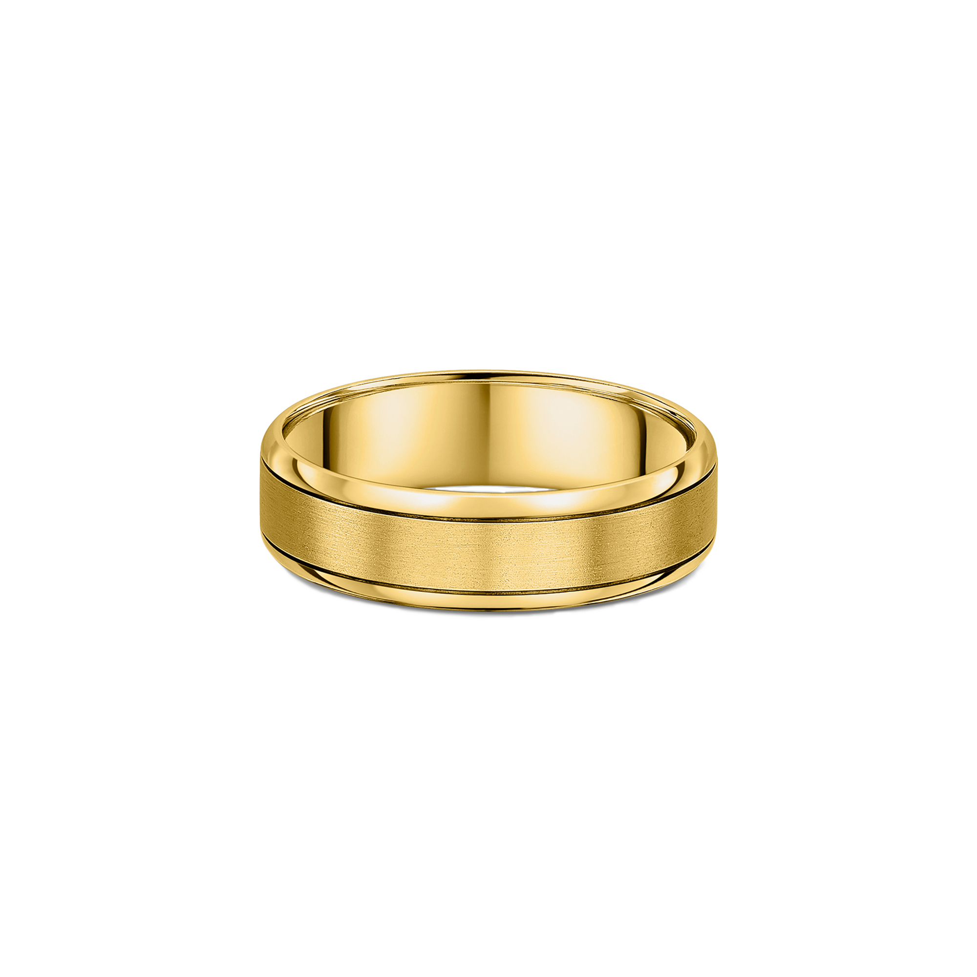 BRUSHED CENTRE MEN'S WEDDING BAND - Image 2