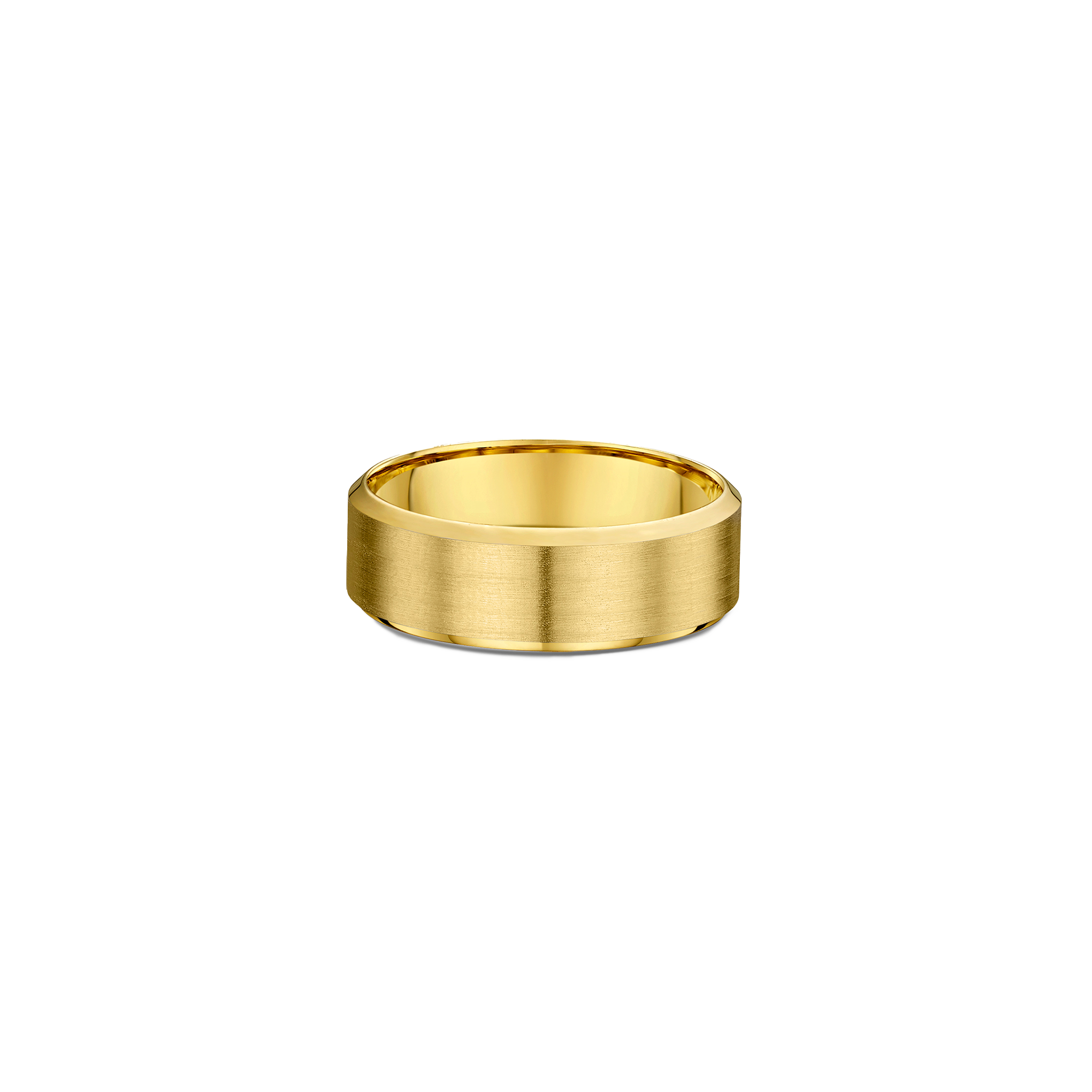 BRUSHED BEVELLED MEN'S WEDDING BAND - Image 2