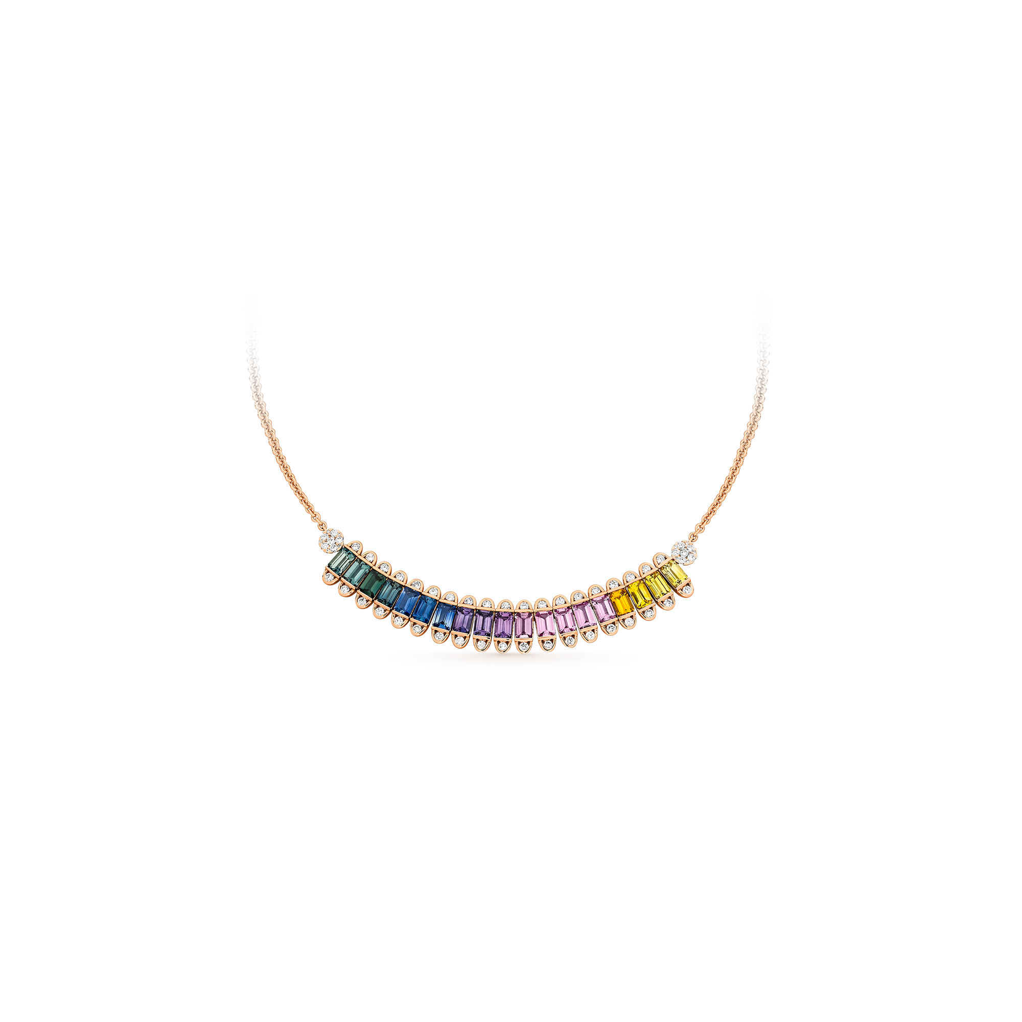 RAINBOW SAPPHIRE & DIAMOND NECKLACE - Image 3