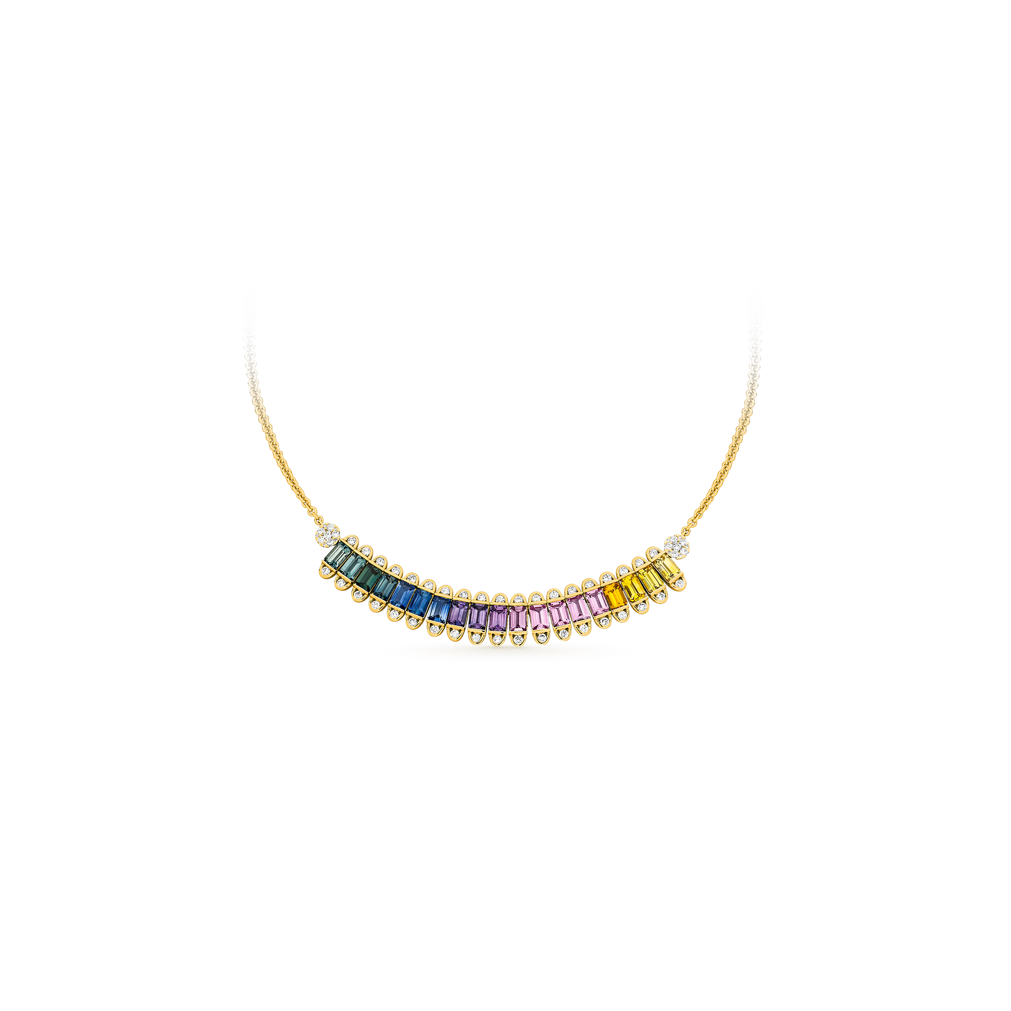 RAINBOW SAPPHIRE & DIAMOND NECKLACE - Image 2