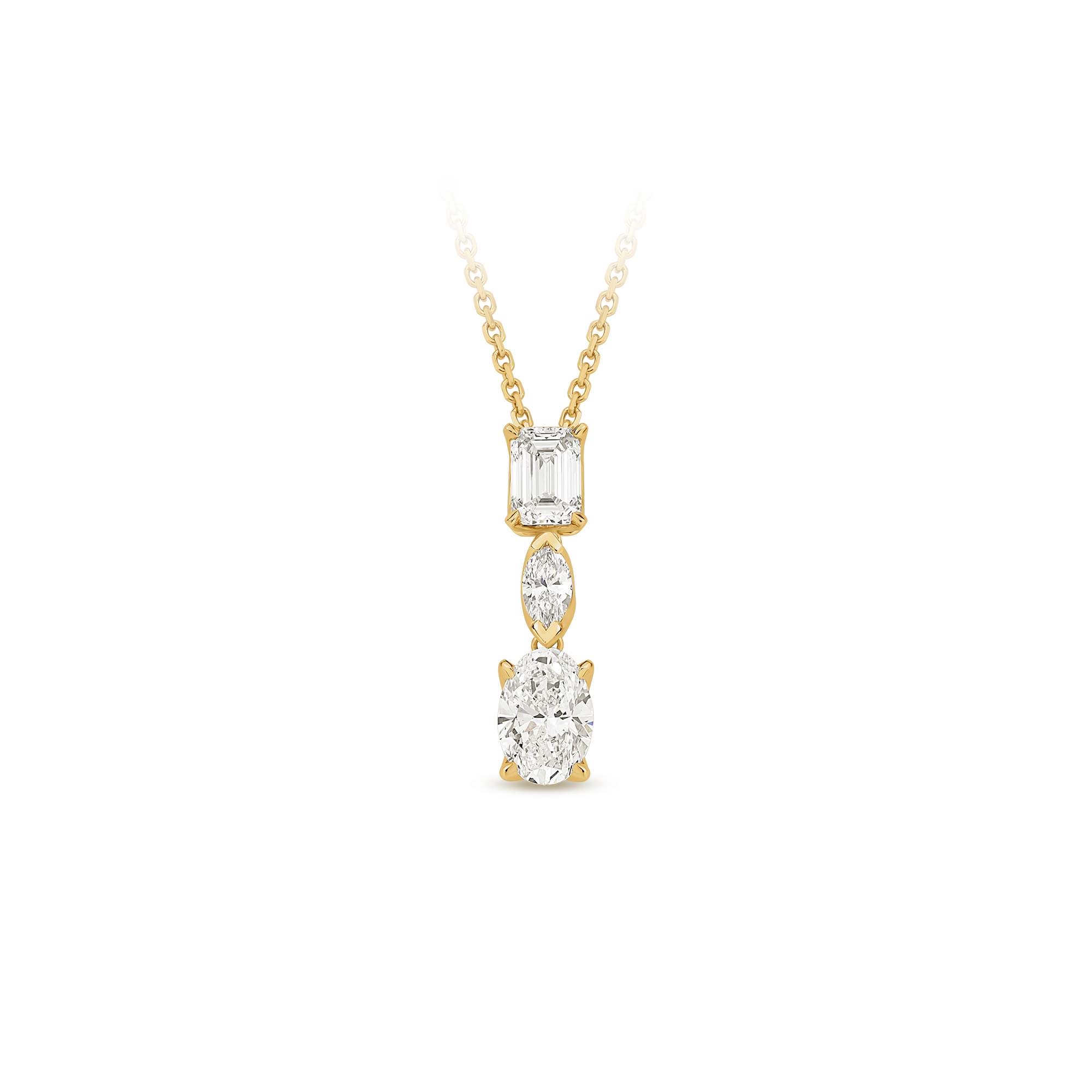 TRIPLE DIAMOND DROP PENDANT - Image 3