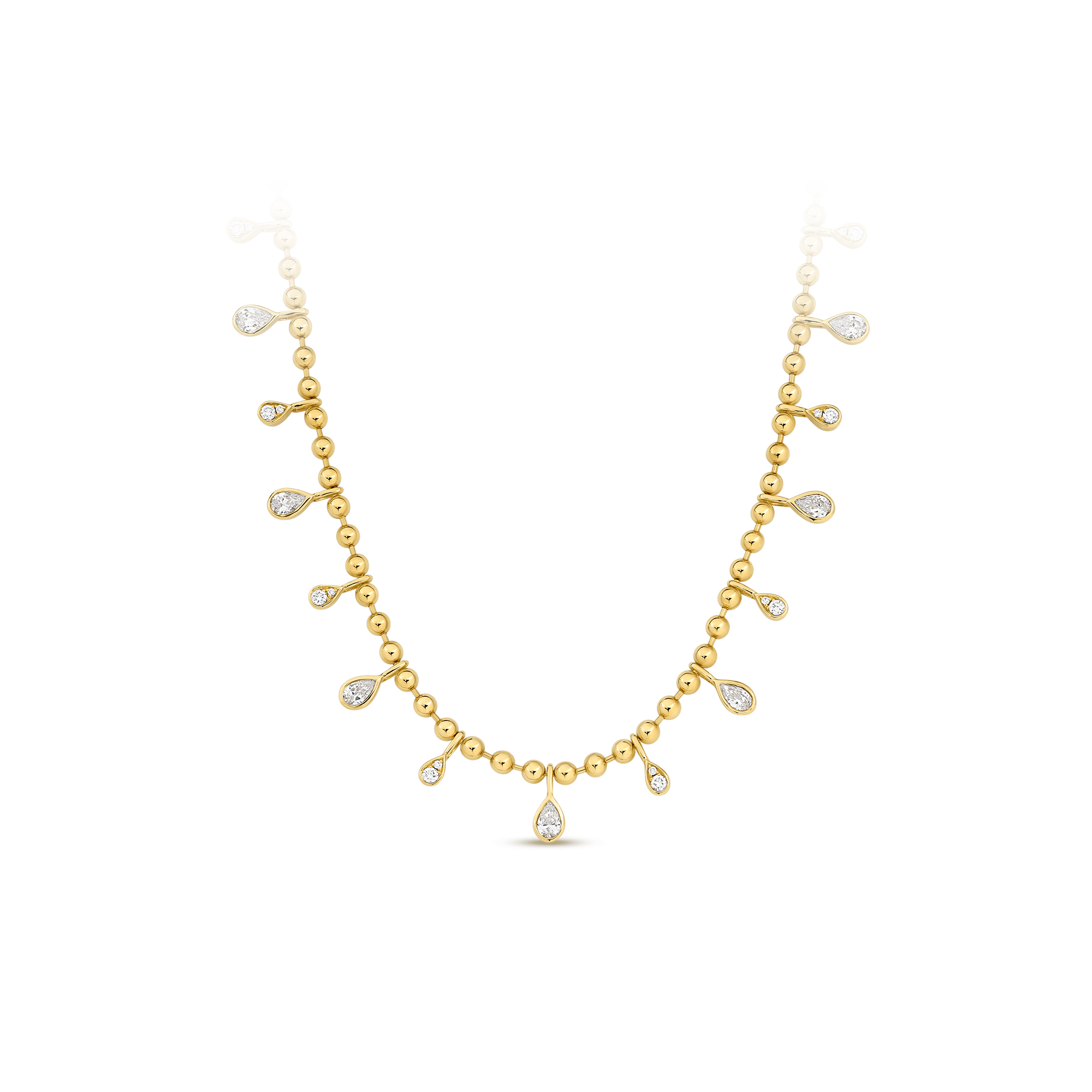 BEAD DIAMOND DROP NECKLACE - Image 2